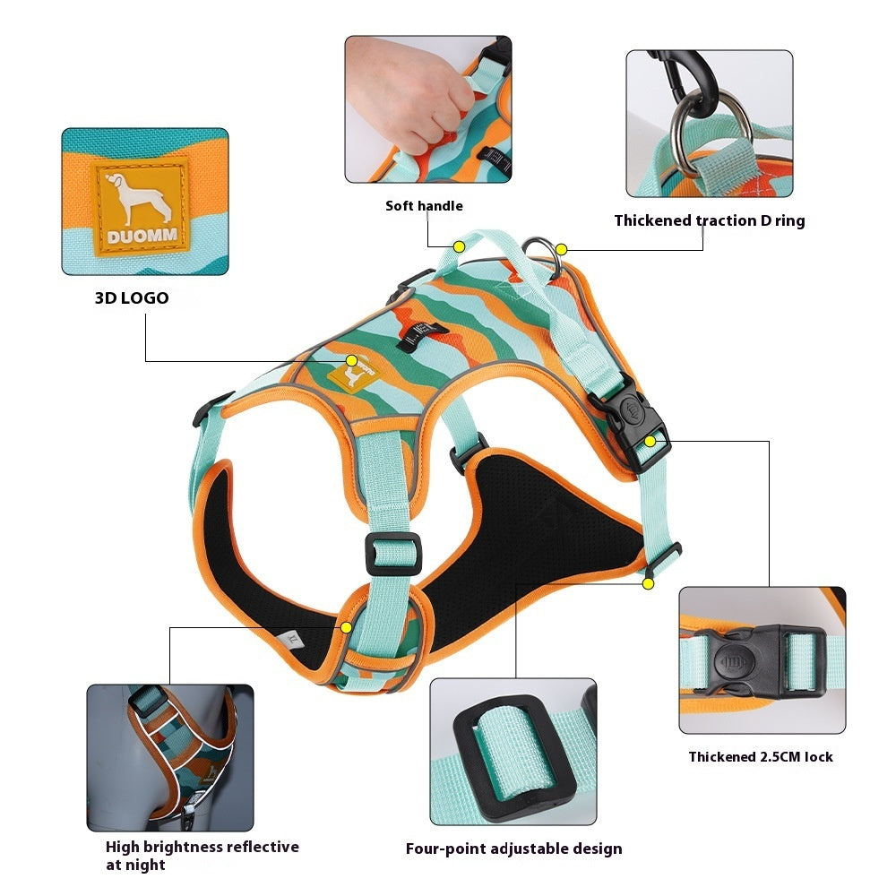 Dog chest and back commuter harness